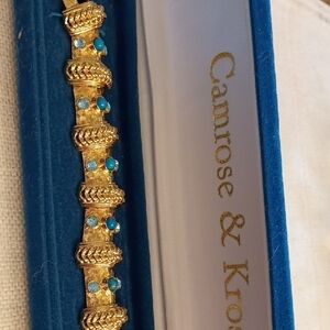 Camrose & Kross Gold-Tone Bracelet Turquoise, Jacqueline Kennedy Collection